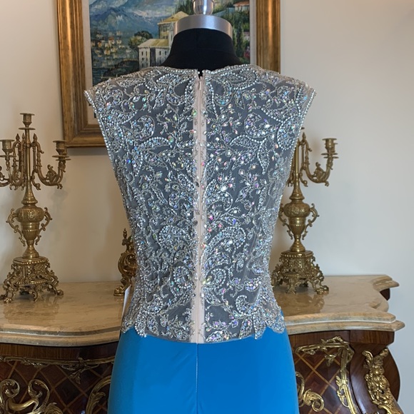 Women’s formal Stretchy rhinestone Illusion evening gown prom dress - Picture 6 of 6